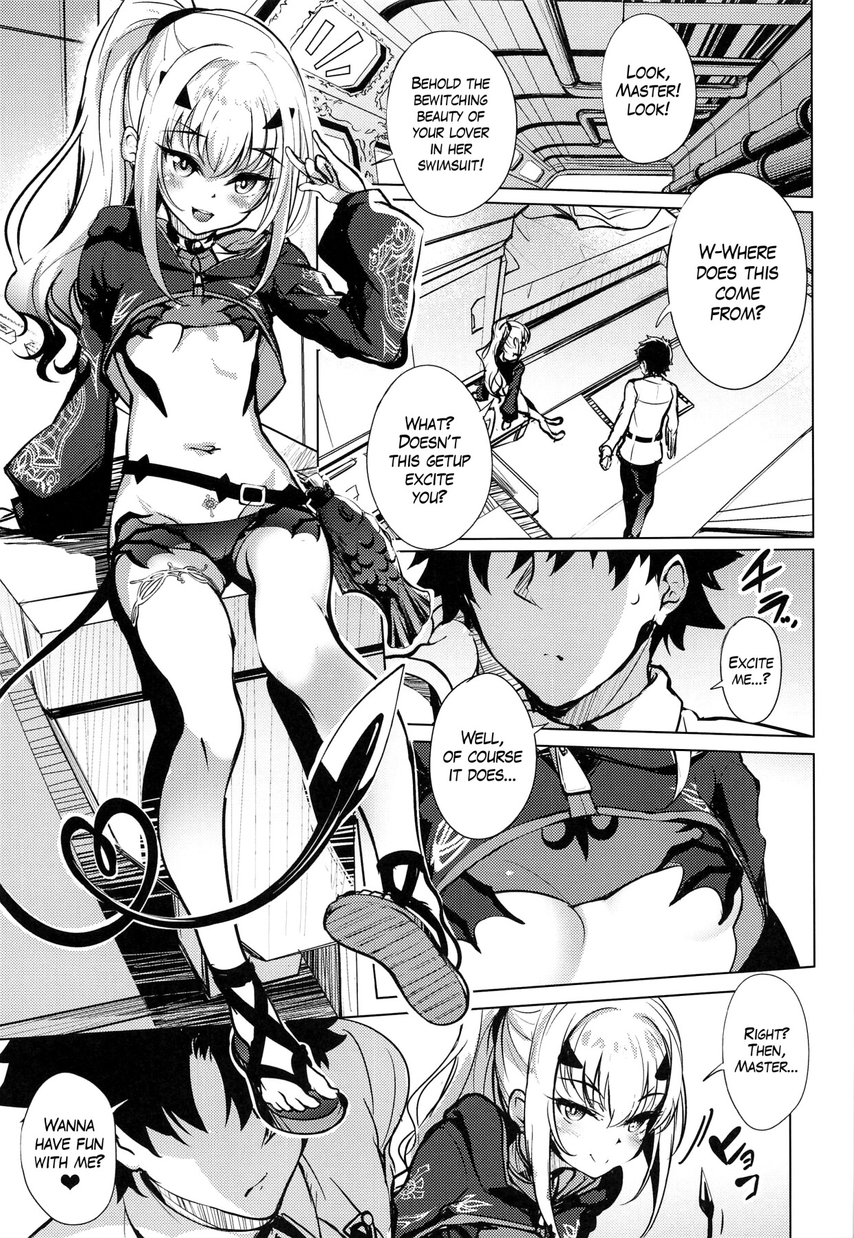 Hentai Manga Comic-he passionate dragon lover Melusine in her swimsuit-Read-2